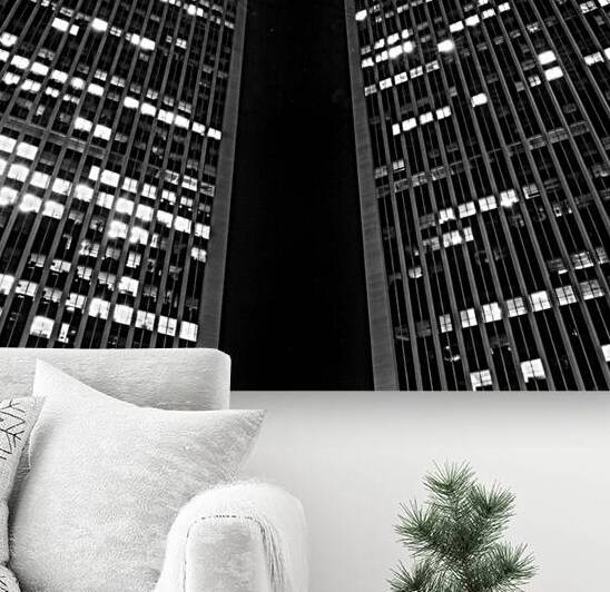 century city towers at night  square 2591 Century by Black And White