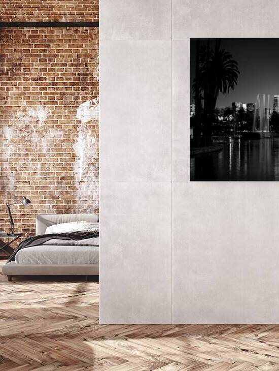 los angeles skyline echo park  vertical 212 Echo by Black And White