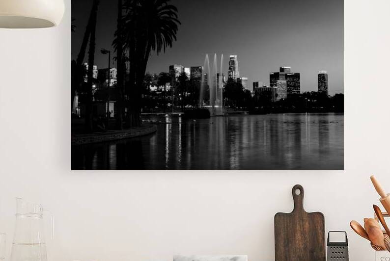 los angeles skyline echo park  horizontal 212 Ech by Black And White