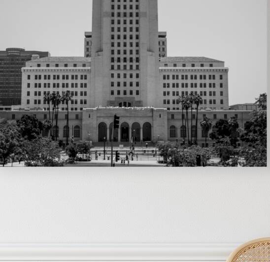 los angeles city hall building  square 2761 Lindb by Black And White