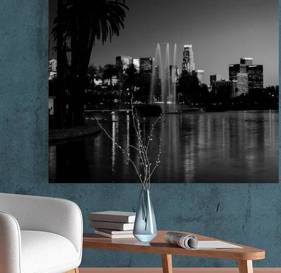los angeles skyline echo park  square 212 Echo 13 by Black And White