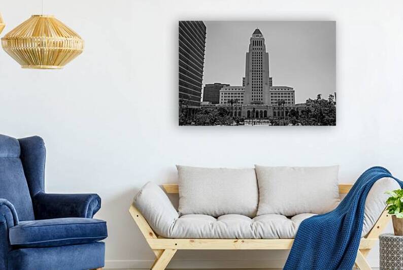 los angeles city hall building  horizontal 2761 L by Black And White
