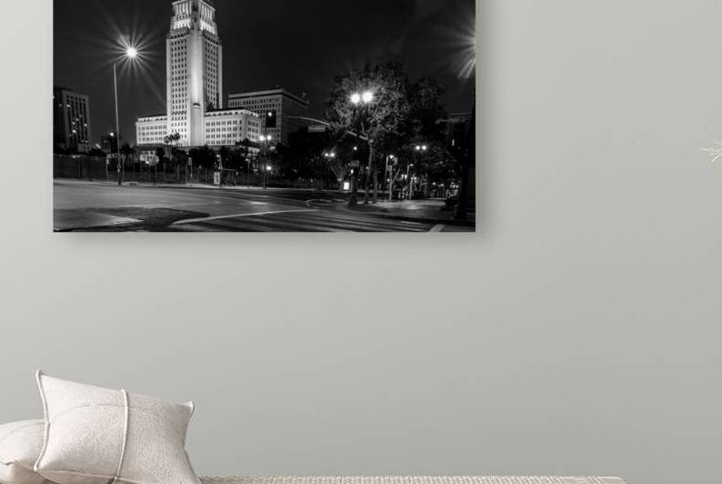 los angeles city hall at night  horizontal 2167 H by Black And White