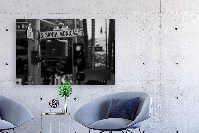 santa monica boulevard street sign  horizontal 21 by Black And White