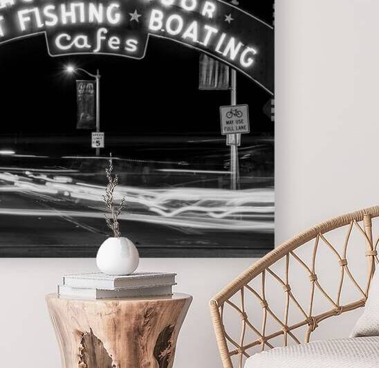 santa monica pier at night  square 221 Monica 13k by Black And White