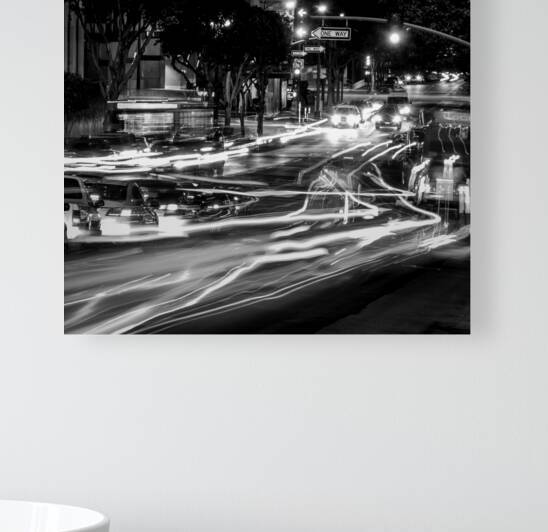 rush hour traffic on wilshire boulevard  square 2 by Black And White