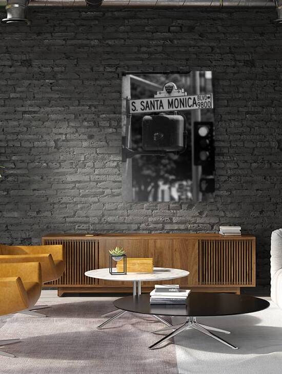 santa monica boulevard street sign  vertical 2139 by Black And White