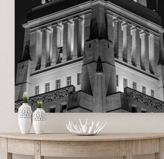 top of los angeles city hall  square 2190 Pinnacl by Black And White