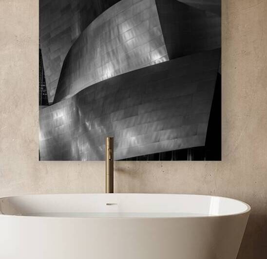 walt disney concert hall close up shot  square 21 by Black And White