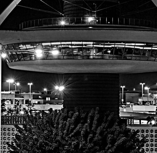 theme building LAX  square 2610 Saucer 13k by Black And White