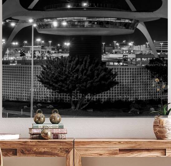 theme building LAX  square 2610 Saucer 13k by Black And White