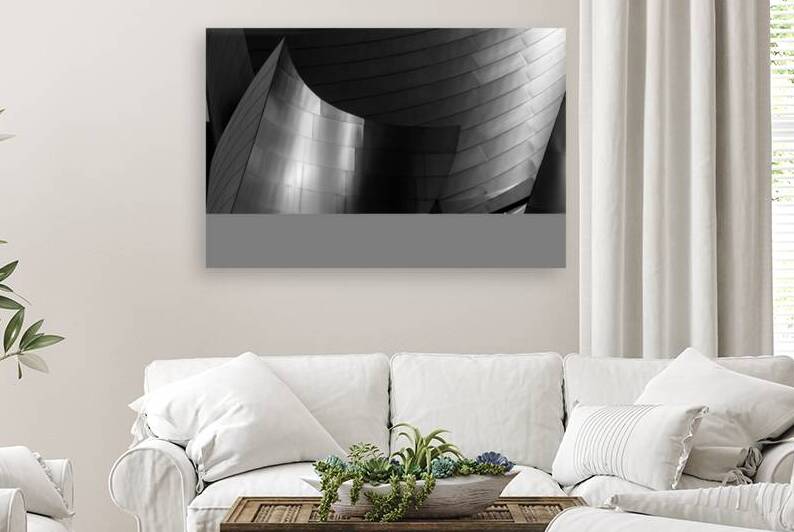 stainless steel walt disney concert hall  horizon by Black And White