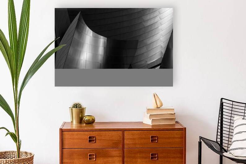 stainless steel walt disney concert hall  horizon by Black And White