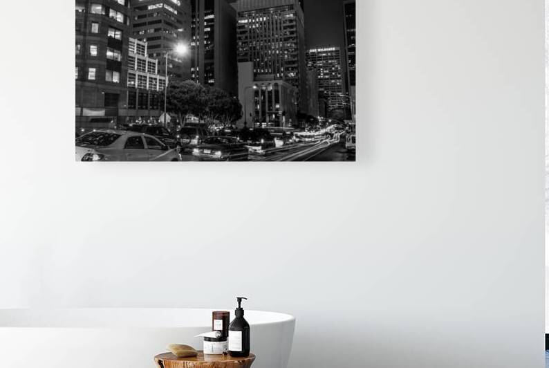 wilshire boulevard and figueroa at night  horizon by Black And White
