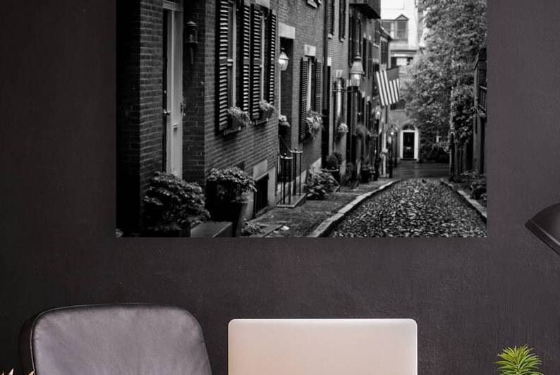 acorn street beacon hill downhill  horizontal 137 by Black And White