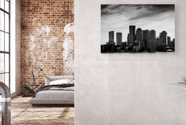 boston skyline dusk  horizontal 1246 Dusk 13k by Black And White