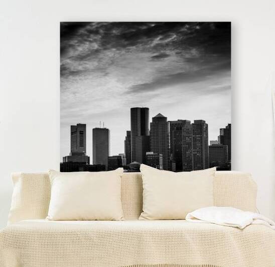 boston skyline dusk  square 1246 Dusk 13k by Black And White