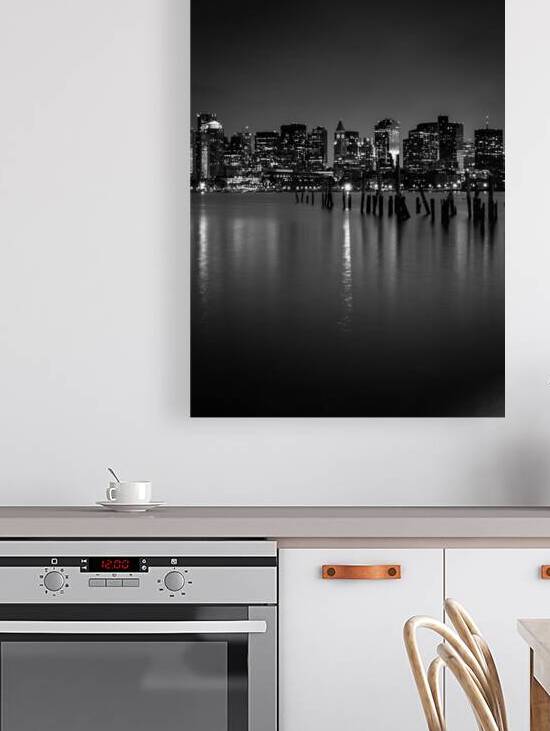 boston skyline financial district from lopresti p by Black And White