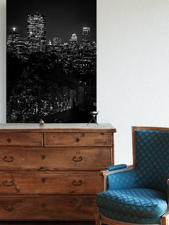 boston back bay skyline beacon hill  vertical 138 by Black And White