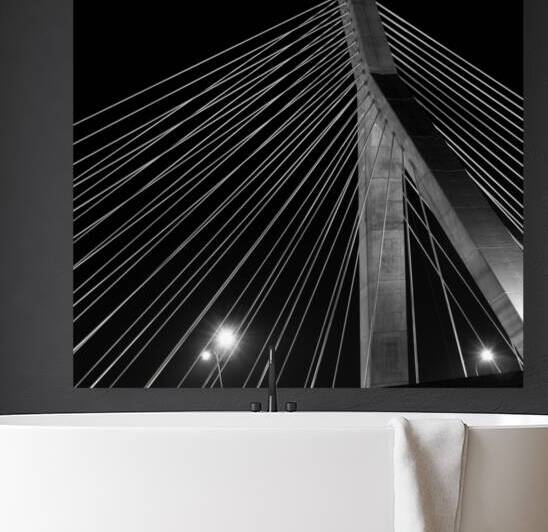 leonard zakim bunker hill bridge  square 48 Zakim by Black And White