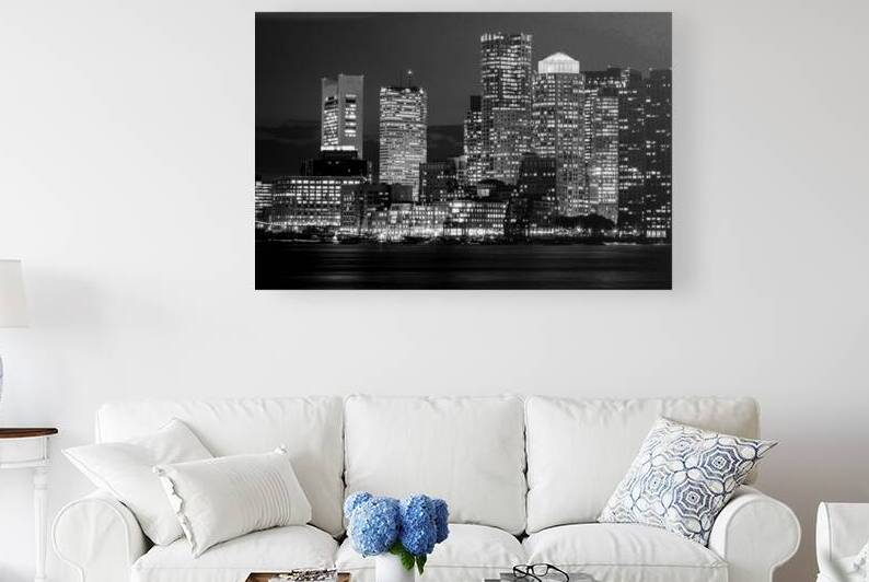 federal reserve bank building boston skyline  hor by Black And White
