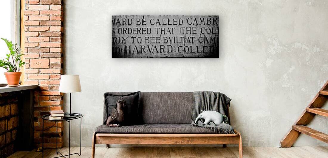 harvard dedication inscription  panoramic 1385 Ne by Black And White