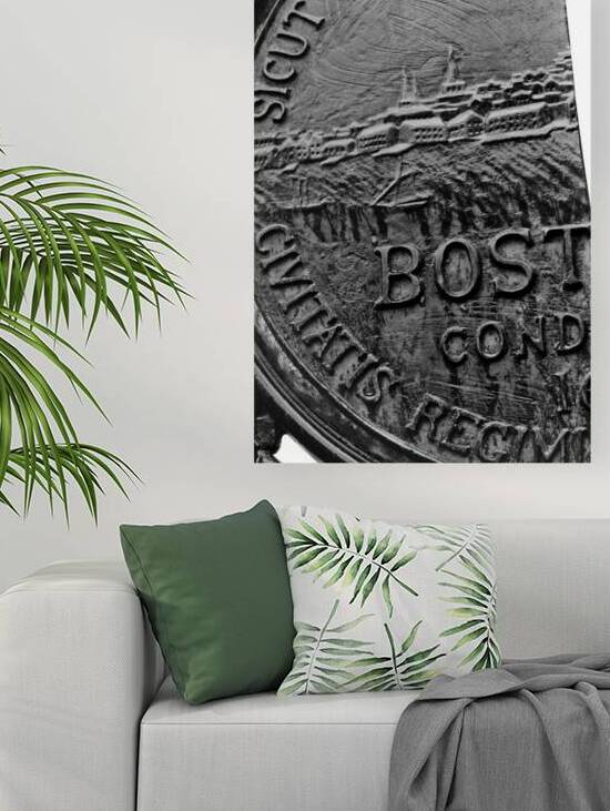 seal of boston public garden gates  vertical 1371 by Black And White