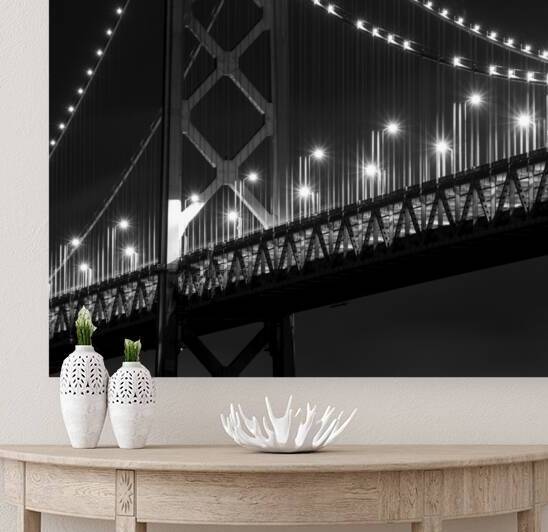 bay bridge night  square 2772 Eighty 13k by Black And White