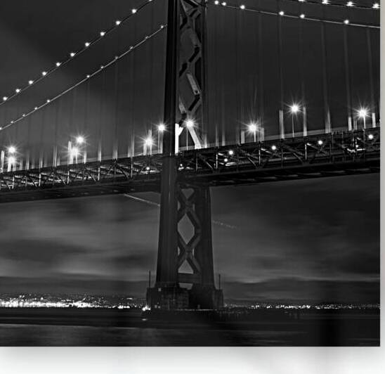 bay bridge spire night  square 2782 Purcell 13k.j by Black And White