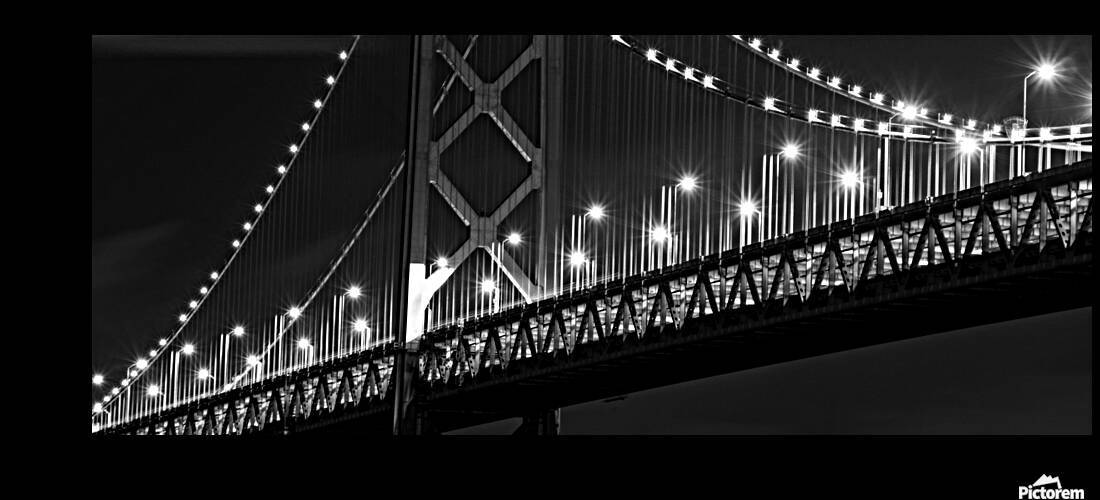 bay bridge night  panoramic 2772 Eighty 13k by Black And White