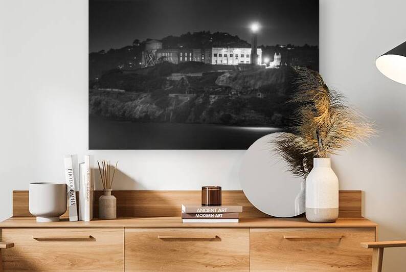 alcatraz at night  horizontal 2847 Rock 13k by Black And White