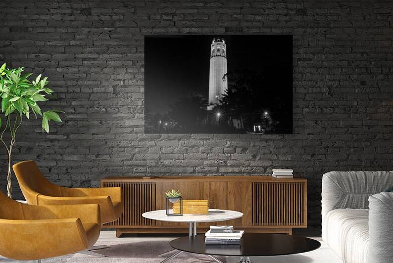 coit tower at night  horizontal 4516 Lillie 13k.j by Black And White