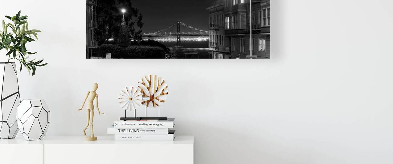 dead end telegraph hill sf bay  panoramic 2946 De by Black And White