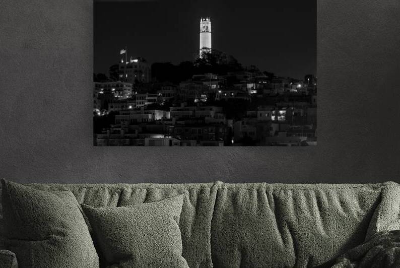 coit tower from russian hill  horizontal 494 Coit by Black And White