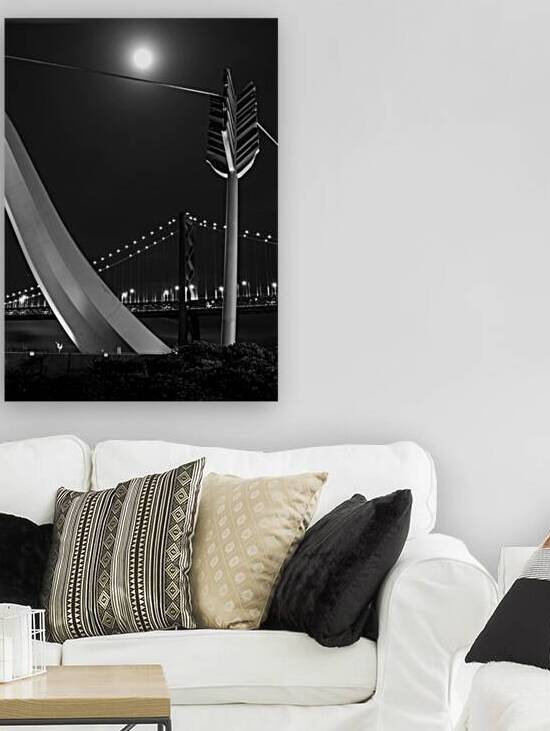 cupids arrow bay bridge night  vertical 2819 Cupi by Black And White