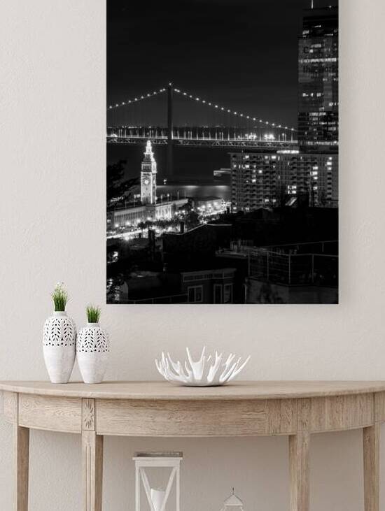 ferry building from telegraph hill  vertical 2950 by Black And White