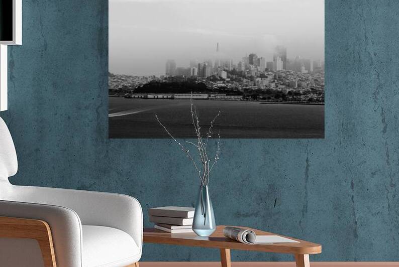 downtown san francisco under fog  horizontal 2836 by Black And White