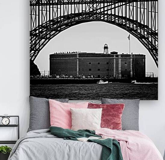 fort point under golden gate bridge  square 2878 by Black And White