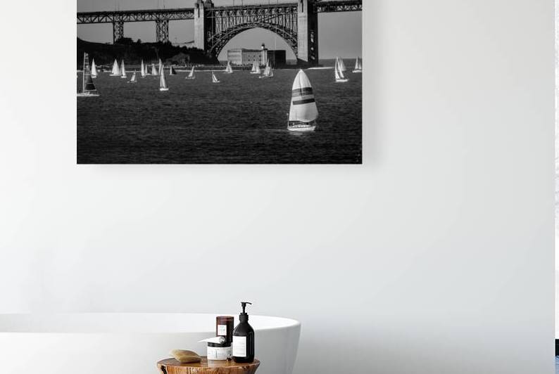 fort point sail boats san francisco bay  horizont by Black And White