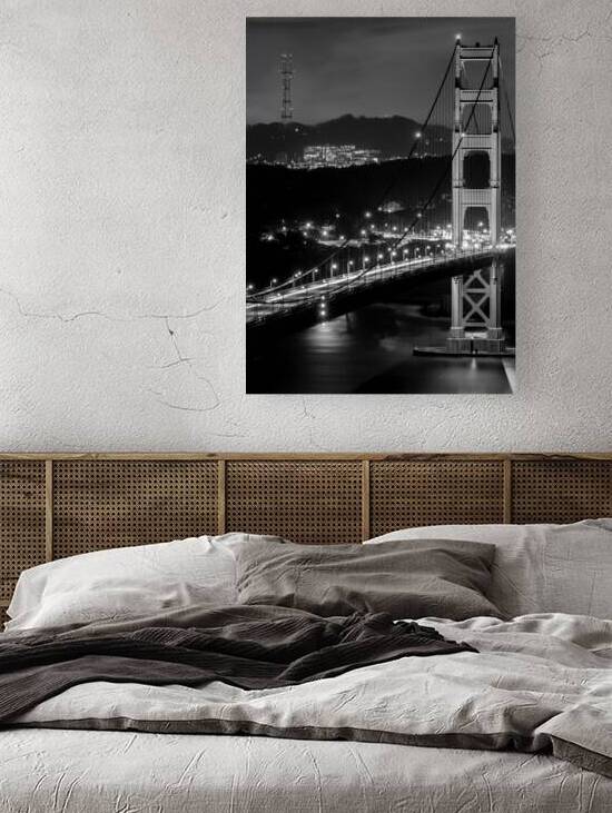 golden gate bridge presidio night  vertical 2781 by Black And White