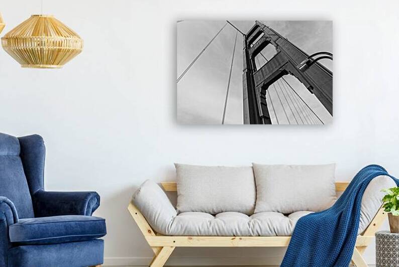 golden gate bridge tower  horizontal 4517 Up 13k. by Black And White