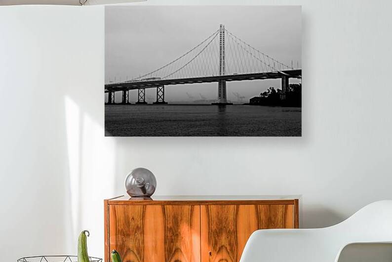 oakland bay bridge fog  horizontal 2826 Gantry 13 by Black And White