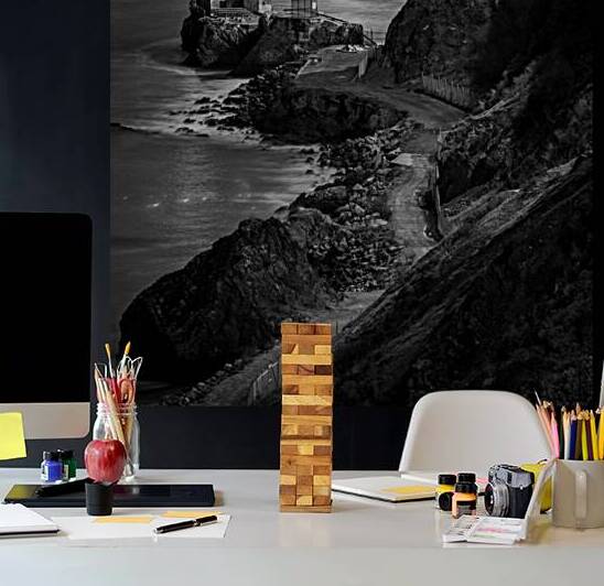 lime point base golden gate bridge  square 2963 L by Black And White