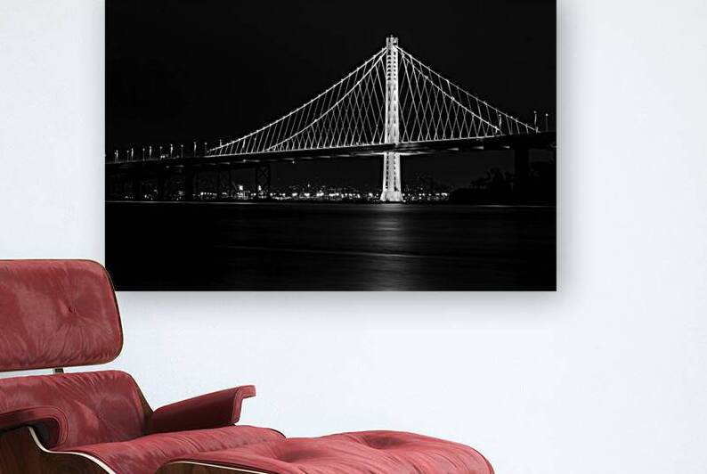 new sf bay bridge night  horizontal 2945 Clipper by Black And White