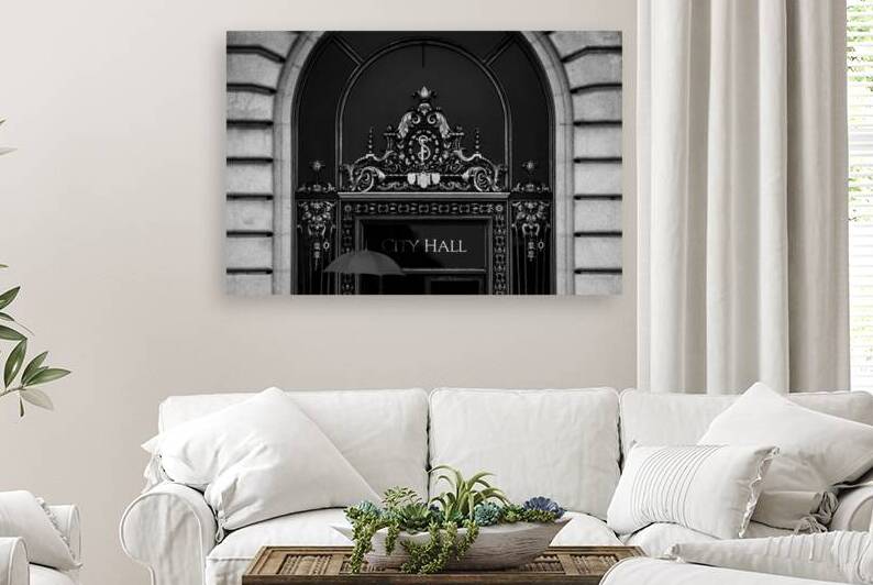 san francisco city hall  horizontal 2861 Umbrella by Black And White