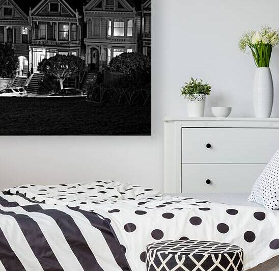 painted ladies full house night  square 2773 Ladi by Black And White