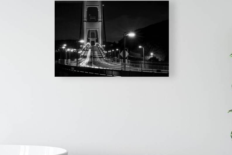 overnight traffic golden gate bridge  horizontal by Black And White