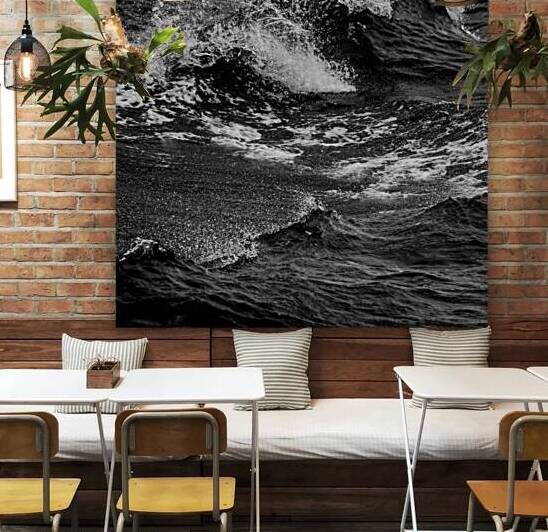 pacific ocean waves  square 2862 Wake 13k by Black And White