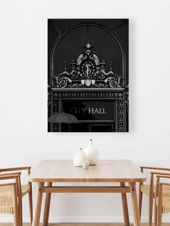 san francisco city hall  vertical 2861 Umbrella 1 by Black And White