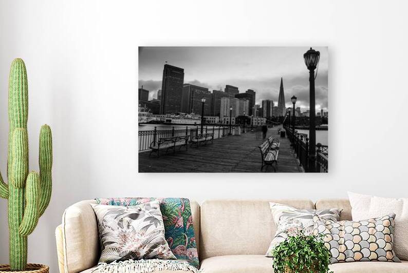park benches pier 7  horizontal 490 Benches 13k.j by Black And White